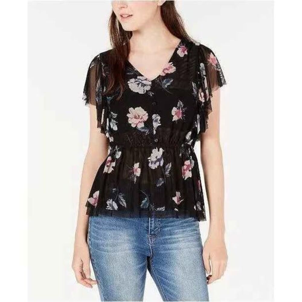 American Rag Juniors Flutter-Sleeve Peplum size XL